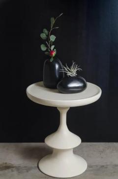 Robert Kuo Rock Bud Vase Short Black Lacquer by Robert Kuo Handmade Limited Edition - 3830323
