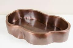 Robert Kuo Root Shape Oblong Low Cachepot Antique Copper by Robert Kuo Limited Edition - 3830089