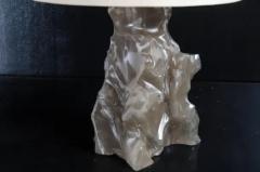Robert Kuo Scholar Rock Lamp Smoke Crystal by Robert Kuo Hand Repousse Limited Edition - 3830273