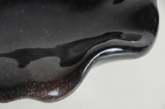 Robert Kuo Shallow Lotus Bowl Small Black Crystal by Robert Kuo Hand Carved - 3830292