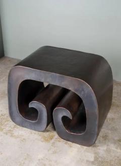 Robert Kuo Shang Scroll Table in Copper by Robert Kuo Limited Edition Hand Repouss  - 3830062