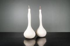 Robert Kuo Standing Gourd Sculpture Cream Lacquer by Robert Kuo Limited Edition - 3830044