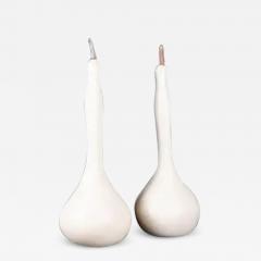 Robert Kuo Standing Gourd Sculpture Cream Lacquer by Robert Kuo Limited Edition - 3832693