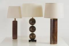 Robert Kuo Tall Block Web Table Lamp in Fig Color by Robert Kuo Limited Edition - 3831493