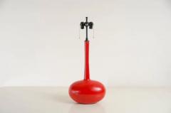 Robert Kuo Tall Cocoon Table Lamp Red Lacquer by Robert Kuo Hand Repousse Limited - 3830183