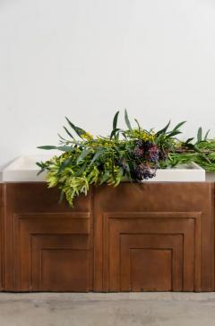 Robert Kuo Tessa Bench Antique Copper by Robert Kuo Limited Edition Hand Repousse - 3831571