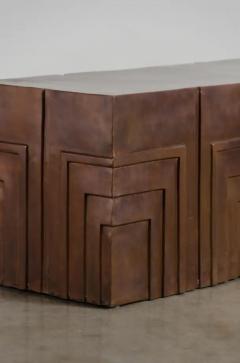 Robert Kuo Tessa Bench Antique Copper by Robert Kuo Limited Edition Hand Repousse - 3831572