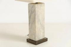 Robert Kuo Vertical Stone Lamp with Shade by Robert Kuo Hand Carved Limited Edition - 3830383