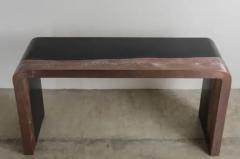 Robert Kuo Woodgrain Design Copper Console with Black Lacquer by Robert Kuo Hand Repousse - 3830367