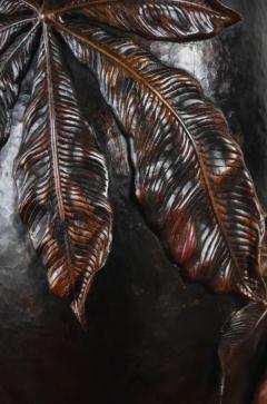 Robert Kuo Ye Zhi Ping Vase Antique Copper by Robert Kuo Hand Repousse Limited Edition - 3831576