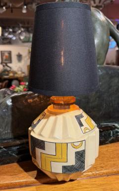 Robert Lallemant Robert Lallemant Art Deco Ceramic Table Lamp France 1930s - 4546904