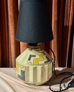 Robert Lallemant Robert Lallemant Art Deco Ceramic Table Lamp France 1930s - 4546909