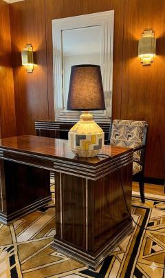 Robert Lallemant Robert Lallemant Art Deco Ceramic Table Lamp France 1930s - 4546910