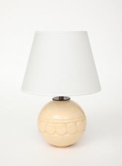 Robert Lallemant Robert Lallemant Ivory Crackle Ceramic Sphere Lamp France 1925 signed - 4620730