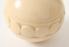 Robert Lallemant Robert Lallemant Ivory Crackle Ceramic Sphere Lamp France 1925 signed - 4620734