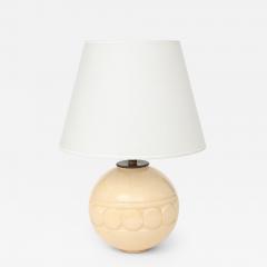 Robert Lallemant Robert Lallemant Ivory Crackle Ceramic Sphere Lamp France 1925 signed - 4620852