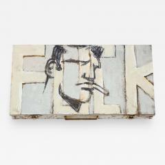 Robert Loughlin Robert Loughlin F Acrylic Painting on Metal Box Signed - 2843601