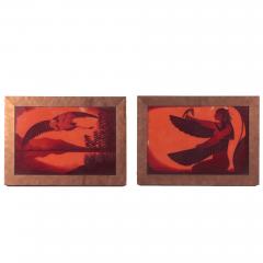 Robert Mallet Stevens French 1886 1945 A rare pair of painted glass windows - 3055466