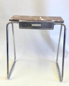 Robert Mallet Stevens French Early Modern Console Vanity Desk Writing Table in Aluminum Marble - 4157036
