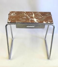 Robert Mallet Stevens French Early Modern Console Vanity Desk Writing Table in Aluminum Marble - 4157038