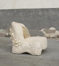 Robert Marinelli Limited Edition Mictlan Lounge Chair with Mesoamerican Inspired clay figurines - 4405253