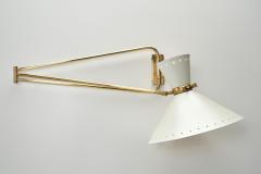 Robert Mathieu Extendable Brass Wall Lamp in the manner of Robert Mathieu Europe 1950s - 4292531