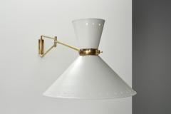 Robert Mathieu Extendable Brass Wall Lamp in the manner of Robert Mathieu Europe 1950s - 4292533