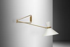 Robert Mathieu Extendable Brass Wall Lamp in the manner of Robert Mathieu Europe 1950s - 4293484