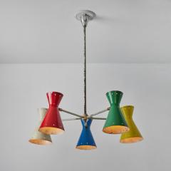 Robert Mathieu Rare 1950s Robert Mathieu 5 Shade Multi Color Chandelier - 2633180