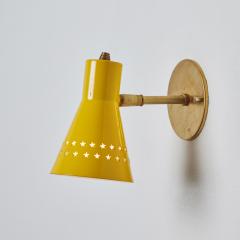 Robert Mathieu Rare 1950s Robert Mathieu Perforated Yellow Metal and Brass Wall Sconce - 3668693