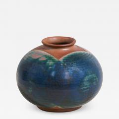 Robert Maxwell Robert Maxwell Studio Stoneware Ceramic Vase with Blue Green Glaze - 2250027