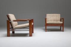 Robert Parry Walnut and Chrome Easy Chairs by Rob Parry for Gelderland - 1345163