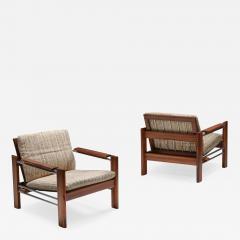 Robert Parry Walnut and Chrome Easy Chairs by Rob Parry for Gelderland - 1347082