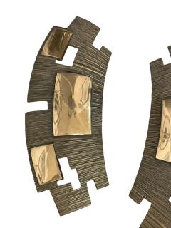 Robert Phandeve 1970s Pair of Sculptural bronze sconces by Robert Phandeve - 4590803
