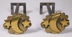 Robert Phandeve Pair of bronze clouds andirons by Robert Phandeve - 731531
