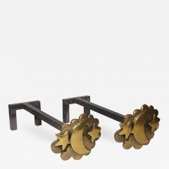 Robert Phandeve Pair of bronze clouds andirons by Robert Phandeve - 732058