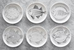 Robert Picault ROBERT PICAULT SET OF 6 FISH PLATES - 1348283