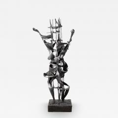 Robert Schwartz Bert Schwartz Brutalist Sculpture Prometheus and Pandora in Aluminum Steel - 3359524