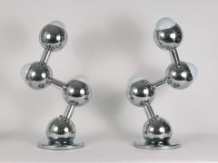 Robert Sonneman Pair of Chrome Molecule Lamps c 1970 - 1218518