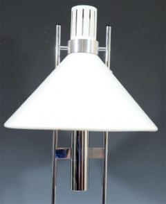 Robert Sonneman Sonneman Lighting MID CENTURY MODERNIST WHITE CONE SHADE AND CHROME LAMPS BY ROBERT SONNEMAN - 3477349