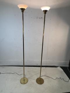 Robert Sonneman Sonneman Lighting MODERN BRASS AND MILK GLASS FLOOR LAMPS - 2992785