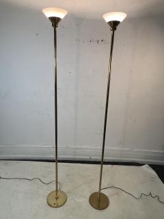 Robert Sonneman Sonneman Lighting MODERN BRASS AND MILK GLASS FLOOR LAMPS - 2992791