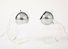 Robert Sonneman Sonneman Lighting Robert Sonneman Chrome Lucite Desk Uplights - 4588185