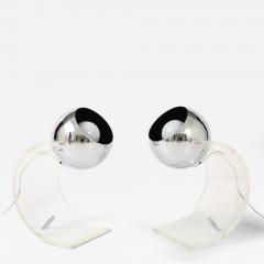 Robert Sonneman Sonneman Lighting Robert Sonneman Chrome Lucite Desk Uplights - 4589017