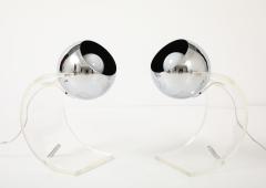 Robert Sonneman Sonneman Lighting Robert Sonneman Chrome Lucite Desk Uplights - 4589019