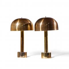 Robert Sonneman Sonneman Lighting Robert Sonneman for Laurel Mid Century Brass Dome Table Lamp Pair - 4816530