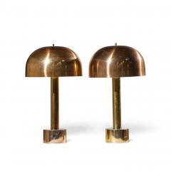 Robert Sonneman Sonneman Lighting Robert Sonneman for Laurel Mid Century Brass Dome Table Lamp Pair - 4817117