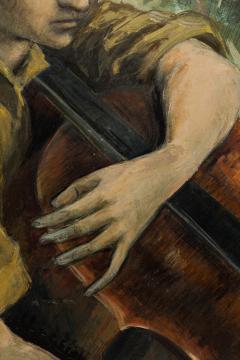 Robert Springfels Robert Springfels American Contemporary Boy with a Cello Oil on Board - 4630290