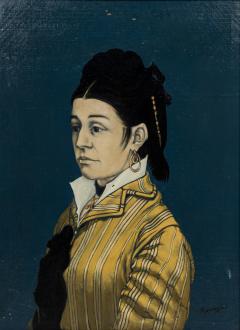 Robert Springfels Robert Springfels American Mid Century Portrait of a lady in yellow Oil on Canva - 4636169