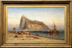 Robert Swain Gifford American 1840 1905 The Rock of Gibraltar Oil on Canvas - 2623922